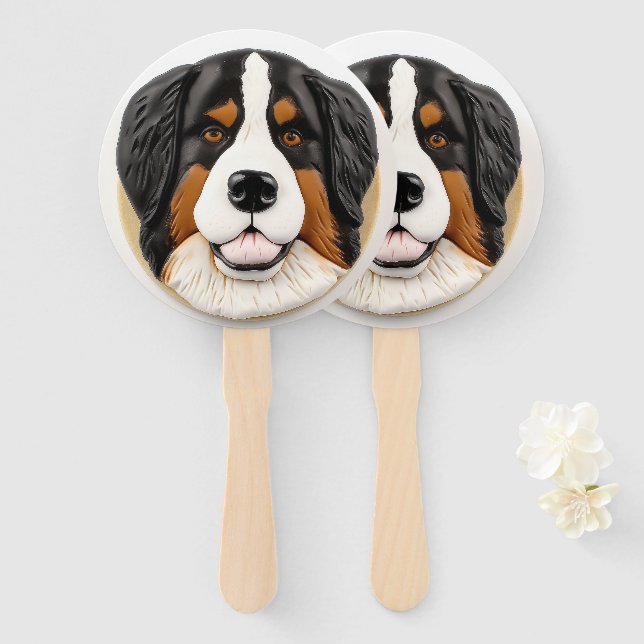 Leque Bernese Mountain Dog 3D Inspirou (Frente e Verso)