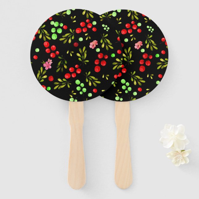 Leque Berries Pattern (Frente e Verso)