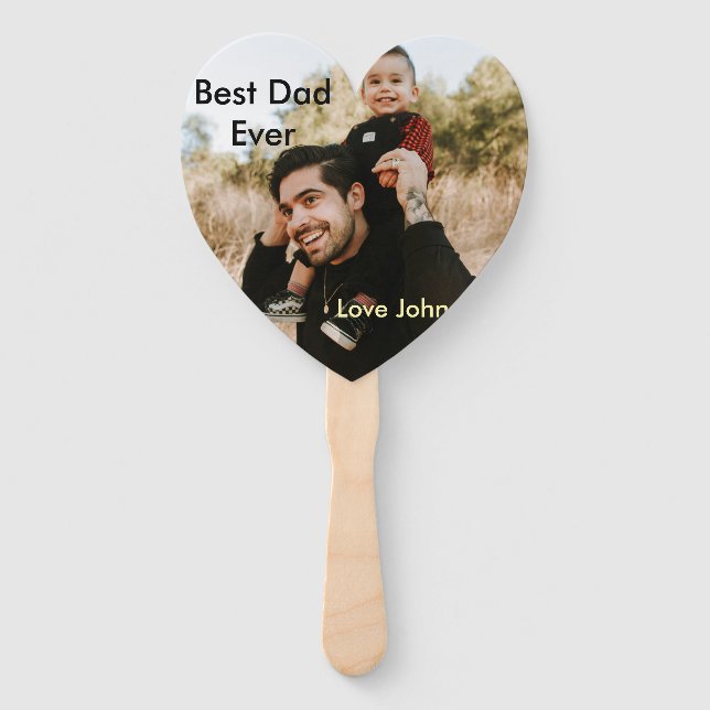 Leque Best dad ever father's dad gift photo name simple  (Frente)