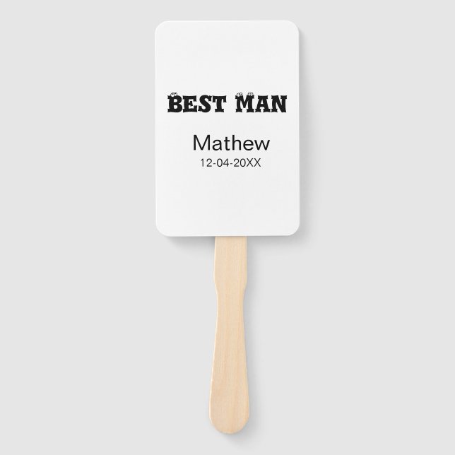Leque Best man bachelor party add name date simple sdon' (Frente)