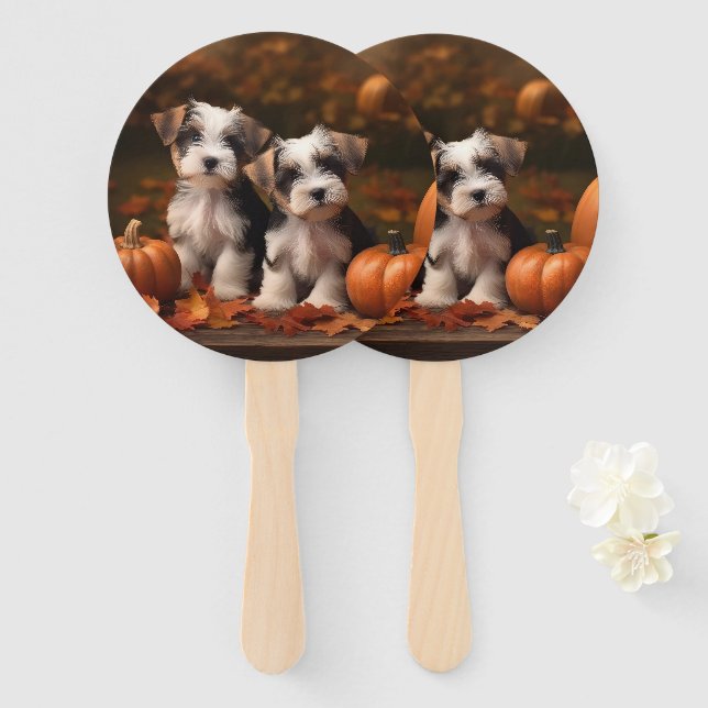 Leque Biewer Terrier Puppy Autumn Delight Pumpkin (Frente e Verso)