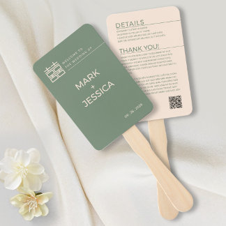 Leque Bilingual Vietnamese Wedding Green Thank You Note