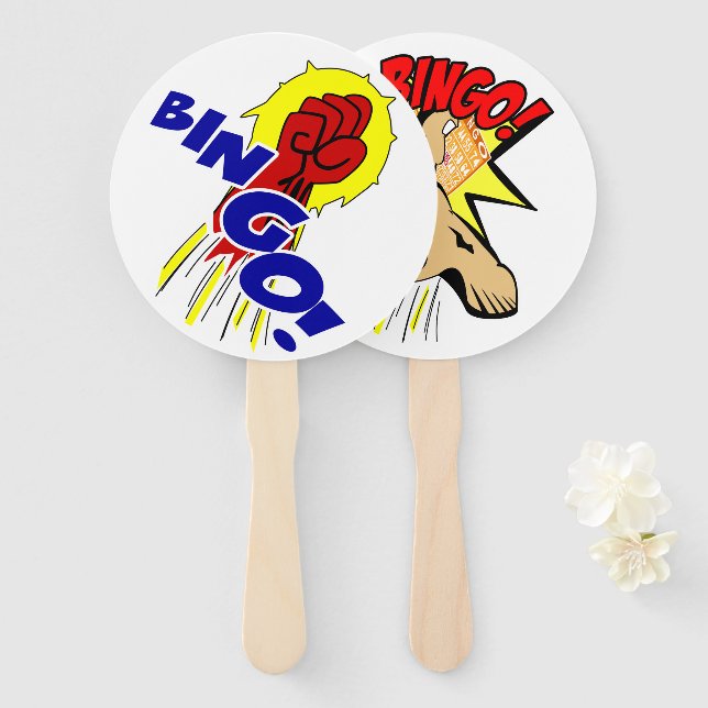 Leque Bingo Ball Hand Fan Action Fist & Foot! (Frente e Verso)