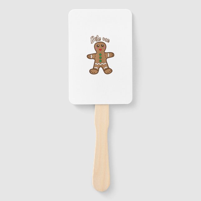 Leque Bite-Me Gingerpão Engraçado Cookie Natal Graças (Frente)