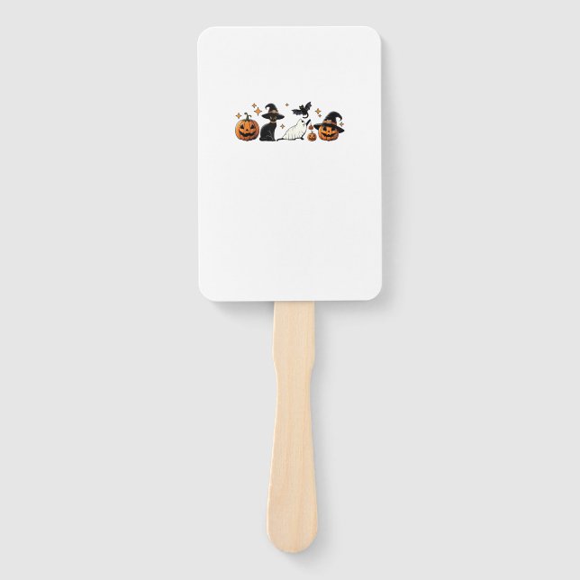 Leque Black Cat Halloween Pumpkin Boo Ghost Witch Spooky (Frente)