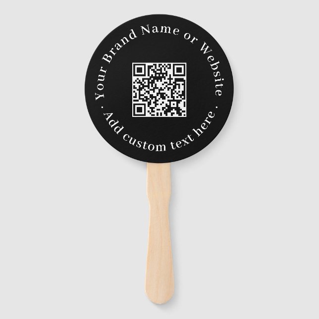 Leque Black QR | Modern Minimalist Round Design (Frente)