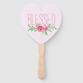 Leque Blessed Pink Watercolor Floral