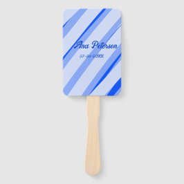 Leque Blue pastel add name date boho retro lines pattern