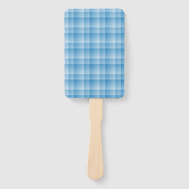 Leque Blue White Checker Abstract Pattern (Frente)
