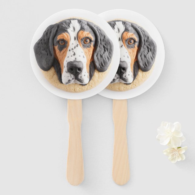 Leque Bluetick Coonhound Dog 3D inspirado (Frente e Verso)