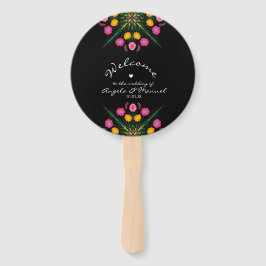 Leque Boas-vindas Florais Borboleta Casamento Mexicano