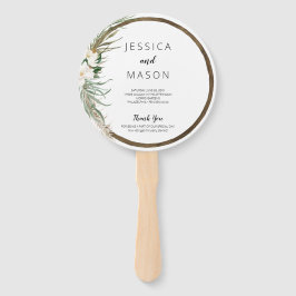 Leque Bohemian Wreath Wedding Fan Program