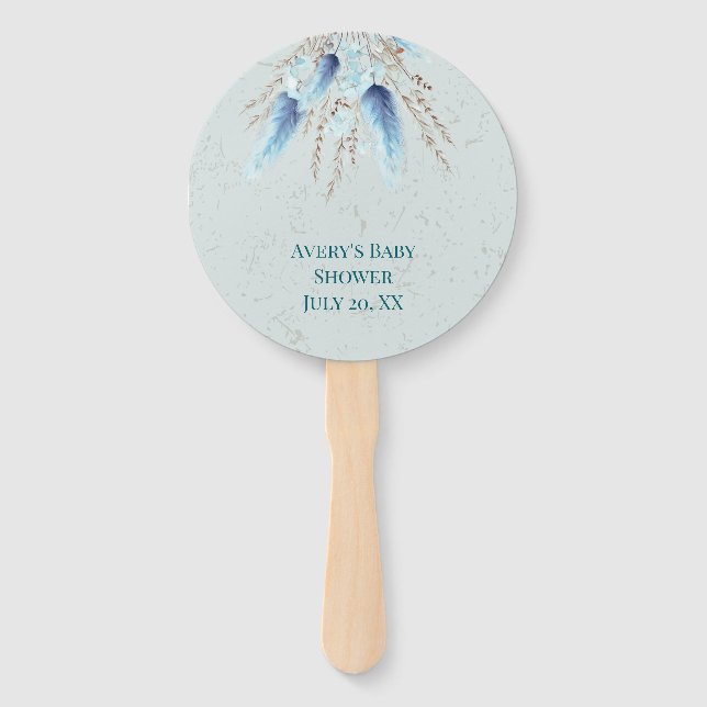 Leque Boho Blue Pampas Grass (Frente)