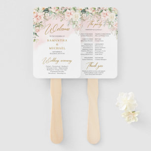 Leque Boho Blush - programa de ouro floral de eucalipto