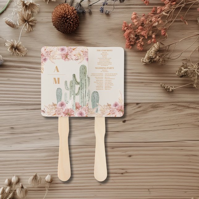 Leque Boho Desert Cactus Wedding (Criador carregado)