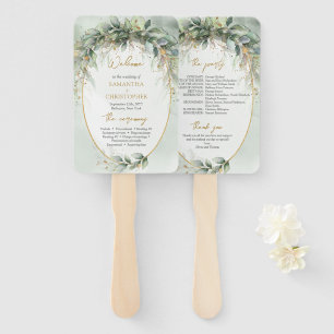 Leque Boho Eucalyptus greenerase galhos ouro