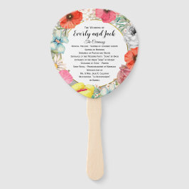 Leque Boho Floral Wreath Pink Dourado Wedment