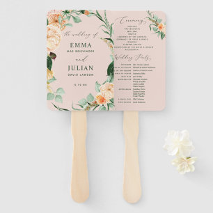 Leque Boho Greenery Blush Pink Weding Programa Botânico