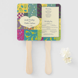 Leque Boho Patchwork Quilt Maximalist Wedding Program