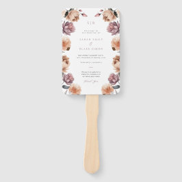 Leque Boho Purple Floral Garden Weding Program