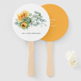 Leque Boho Sunflower Eucalyptus Wedding