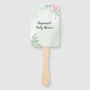 Leque Boho Watercolor Eucalyptus Greenery chá de fr