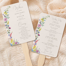 Leque Boho Wildflower Elegant Modern Weding Program