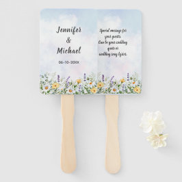 Leque Boho Wildflower Watercolor Personalizar Casamento