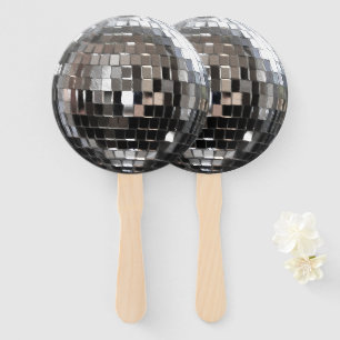 Leque Bola de Discoteca Metálica Prateada