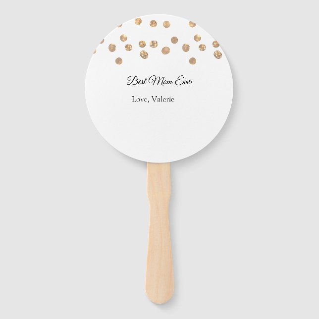 Leque Bolas de ouro brilham melhor mãe que nunca adicion (Frente)