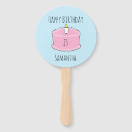 Leque Bolo de aniversário Rosa