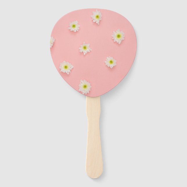 Leque Bonita margarida e Impressão cor-de-rosa (Frente)