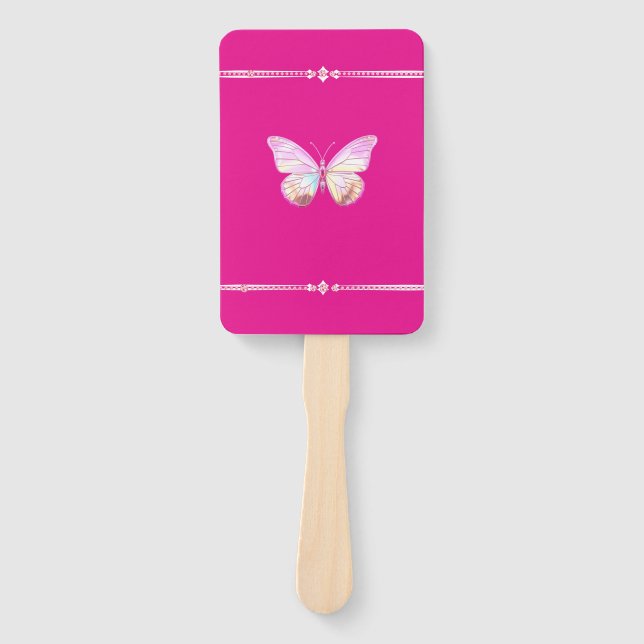 Leque Bonito Holo Diamond Butterfly Conjunto de ventilad (Frente)