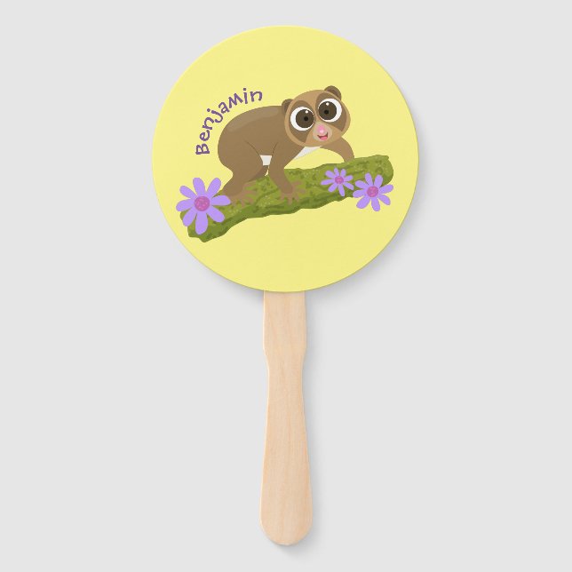 Leque Bons e felizes loris em desenhos animados (Frente)