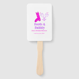 Leque Boots & bubble champagne chá de panela rosa
