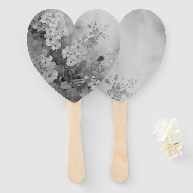 Leque Borboleta Preta e Branca (Frente e Verso)