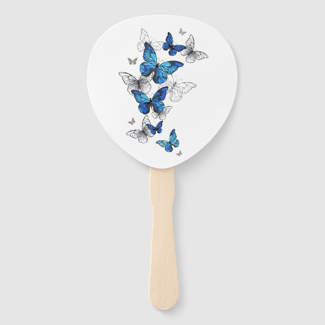 Leque Borboletas Azuis Morpho (Frente)