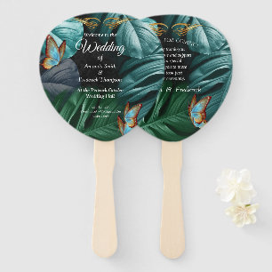 Leque Borboletas de Paraíso/Turquesa Tropical Splash