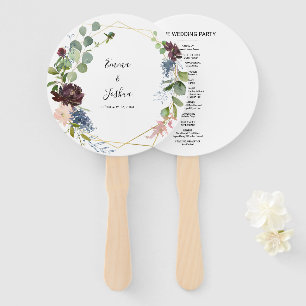 Leque Borgonha floral e casamento das hortaliças