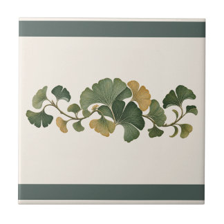 Leque Botânico de Ginkgo Frieze Cor Personalizada