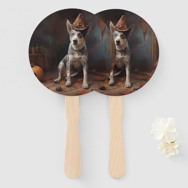 Leque Bovinos australianos abóboros no dia das bruxas as (Frente e Verso)