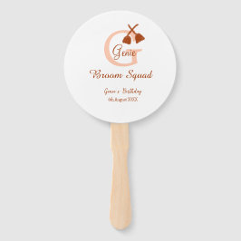 Leque Brochura castanha esquadra Aniversário nome monogr