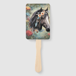 Leque  Brown horse in flowers.