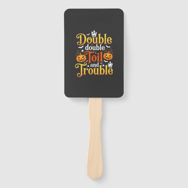 Leque Bruxa de Halloween Double Double Toil and Trouble (Frente)