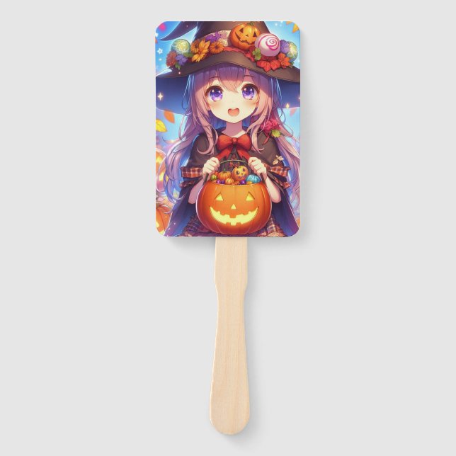 Leque Bruxa do Halloween do Anime Bonito (Frente)