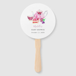 Leque Bule rosa do Chá de fraldas de Aquarela