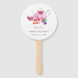 Leque Bule rosa do Chá de panela de Aquarela