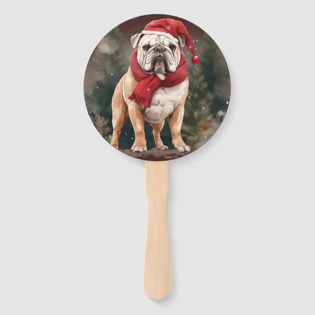 Leque Bulldog na Neve Natal (Frente)