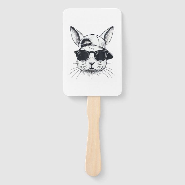 Leque Bunny Face with Sunglasses Cap Easter Day for Boys (Frente)