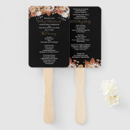 Leque Buquê Floral de Outono Preto Casamento